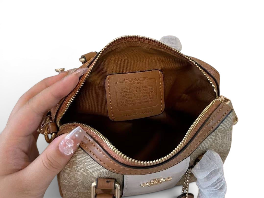 COACH Mini Rowan Crossbody in Signature Canvas with Stripe