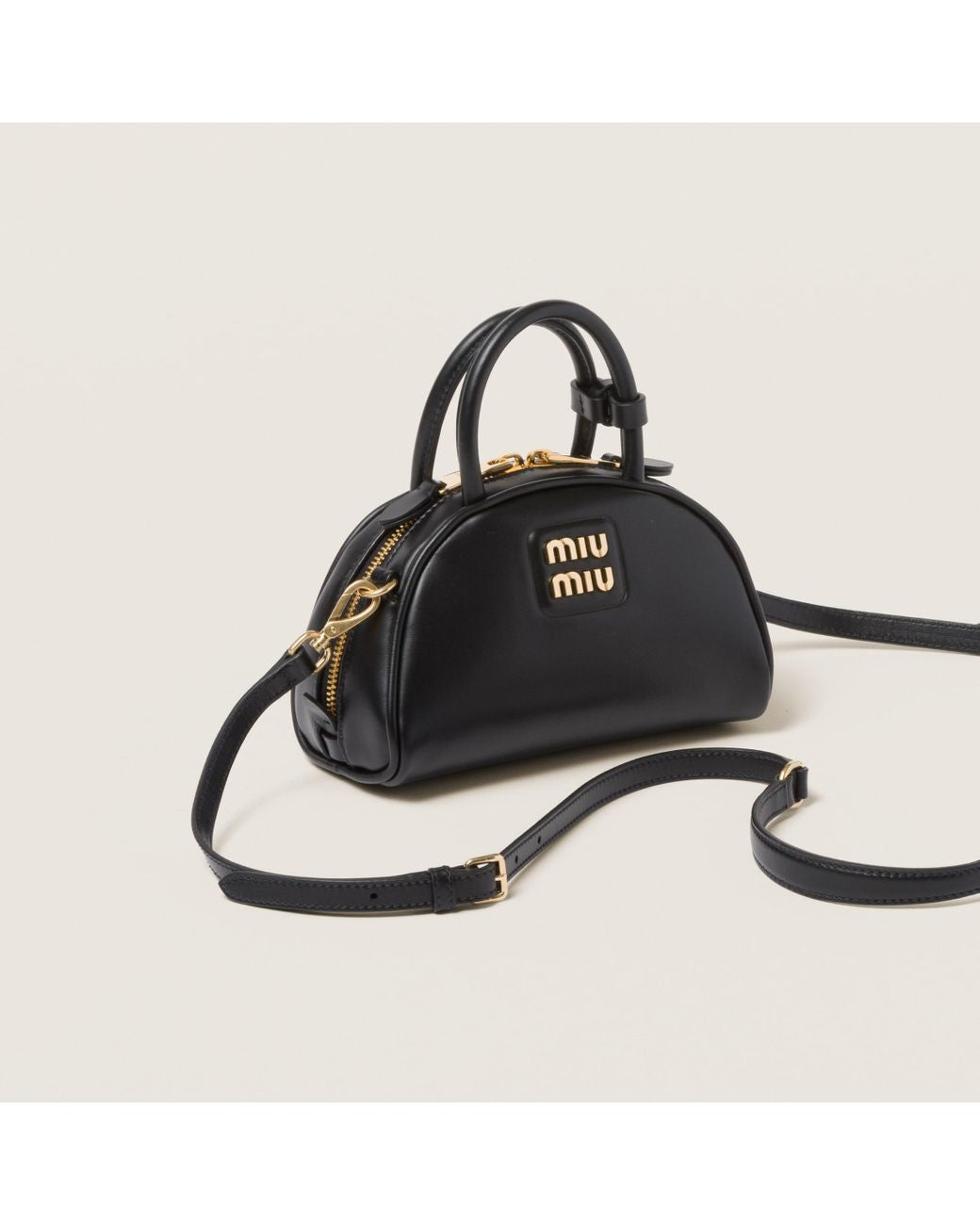 Miu Miu Beau Small Leather Bowling Bag