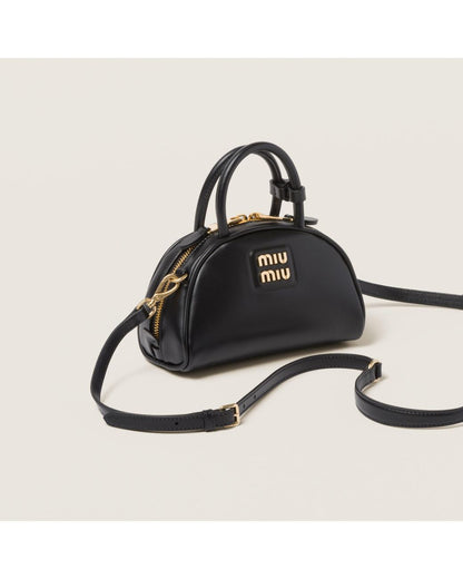 Miu Miu Beau Small Leather Bowling Bag