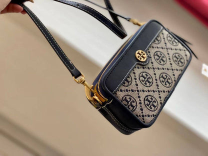Tory Burch T Monogram Jacquard Double-Zip Mini Bag