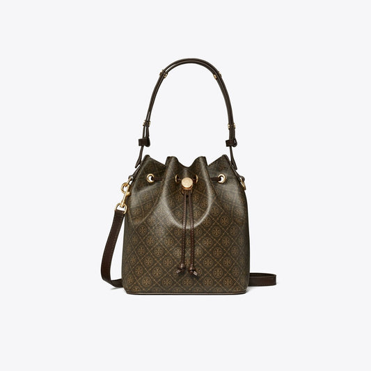 Tory Burch T Monogram Coated Canvas Mini Bucket Bag