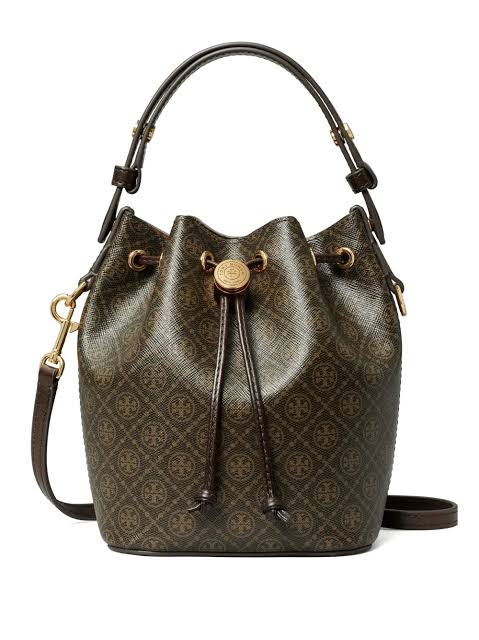 Tory Burch T Monogram Coated Canvas Mini Bucket Bag