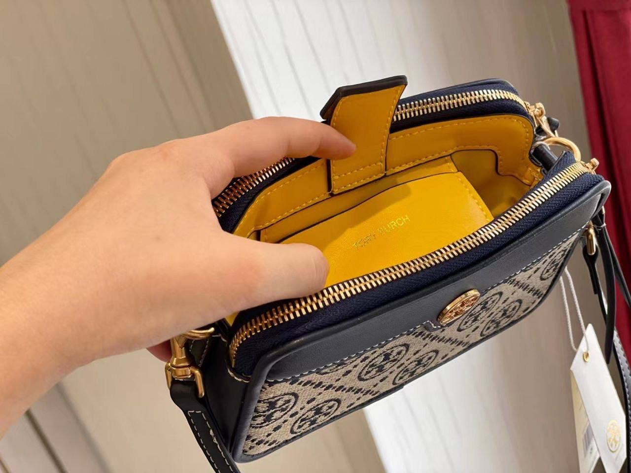 Tory Burch T Monogram Jacquard Double-Zip Mini Bag