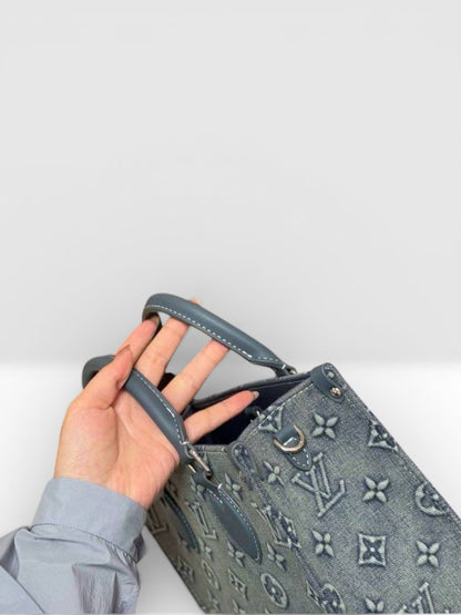 Louis Vuitton OnTheGo PM denim handbag