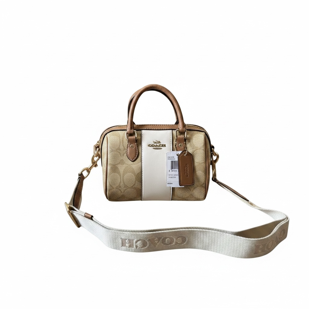 COACH Mini Rowan Crossbody in Signature Canvas with Stripe