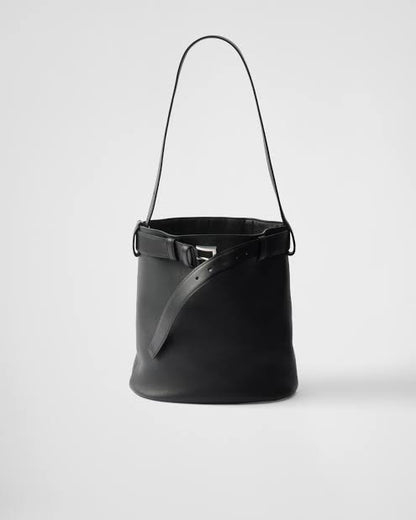 PRADA BUCKLE LEATHER BAG WITH BELT