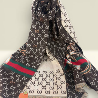 Gucci Web Stripe & GG Monogram Scarf