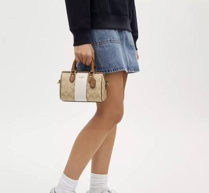 COACH Mini Rowan Crossbody in Signature Canvas with Stripe