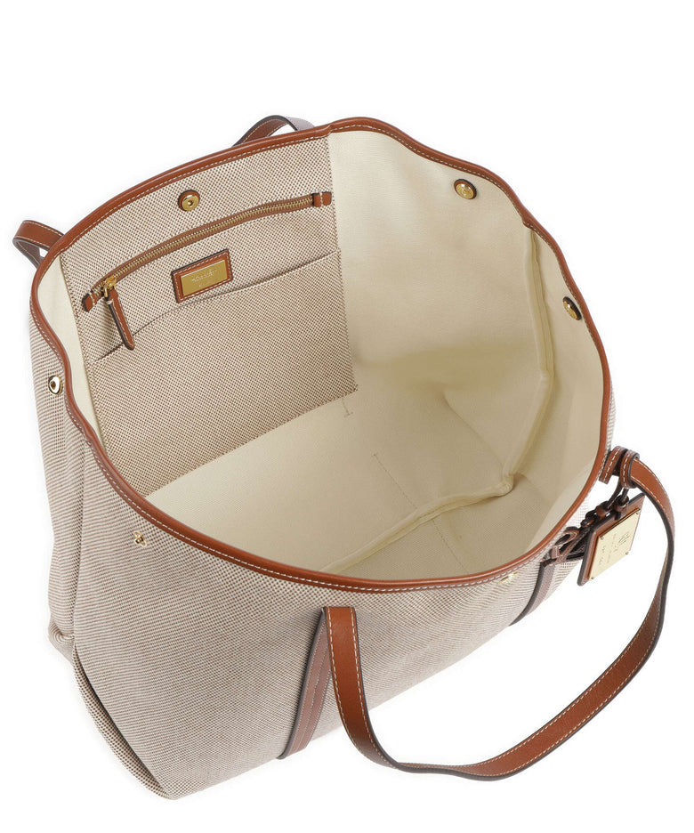 Ralph Lauren Canvas & Leather Large Emerie Tote