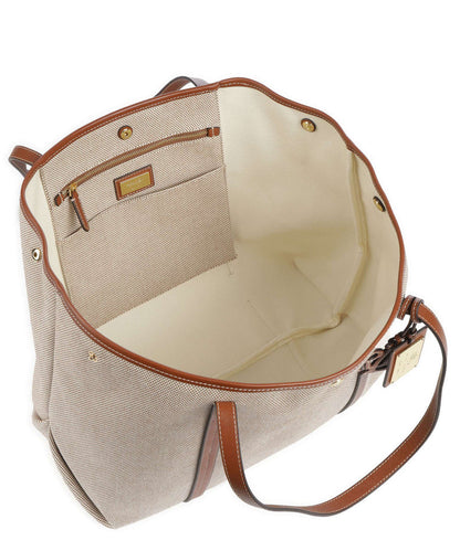 Ralph Lauren Canvas & Leather Large Emerie Tote
