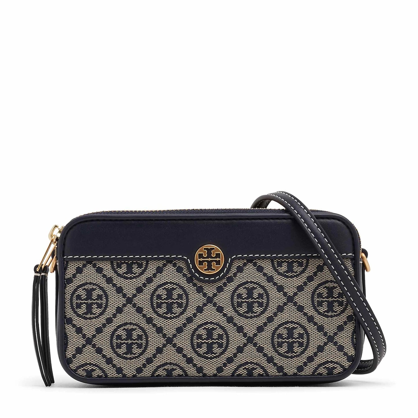 Tory Burch T Monogram Jacquard Double-Zip Mini Bag