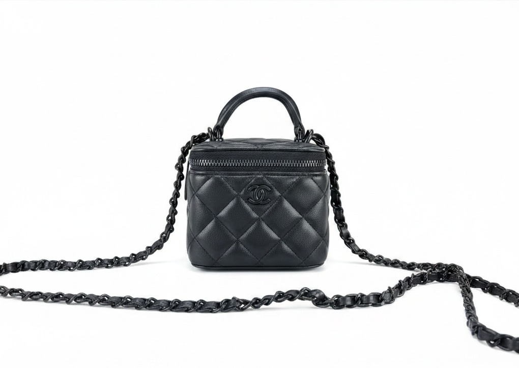 Chanel Quilted Top Handle Vanity Case