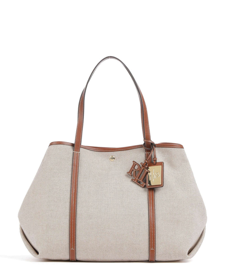 Ralph Lauren Canvas & Leather Large Emerie Tote