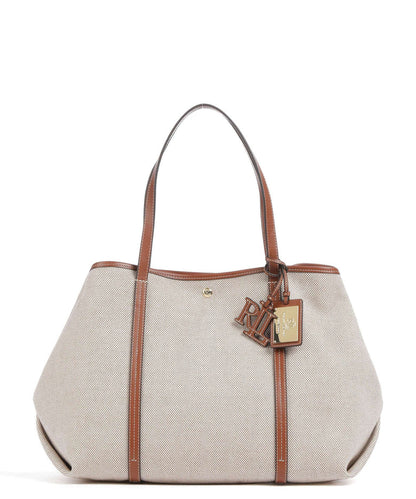 Ralph Lauren Canvas & Leather Large Emerie Tote