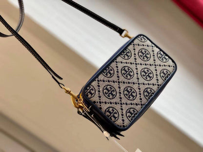 Tory Burch T Monogram Jacquard Double-Zip Mini Bag