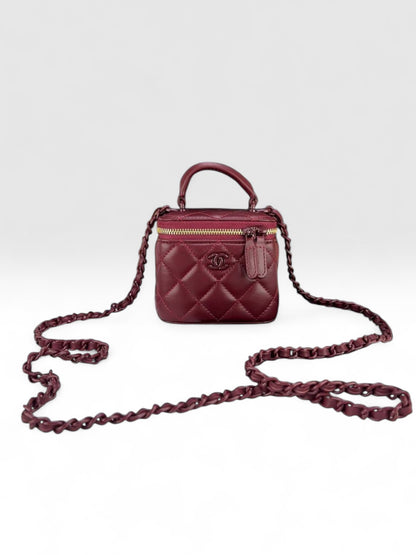 Chanel Quilted Top Handle Vanity Case