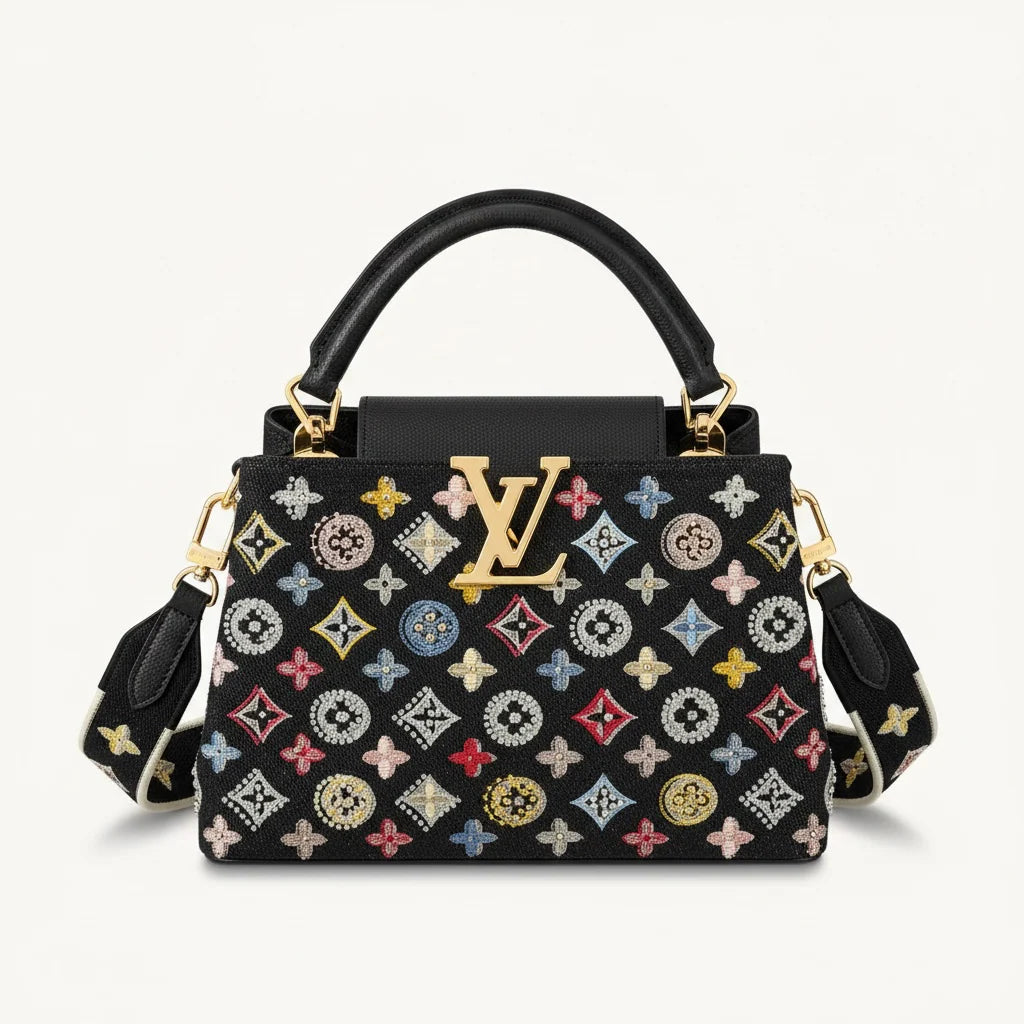 Louis Vuitton Capucines Mini Denim Embroidered Bag