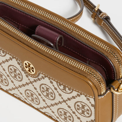 Tory Burch T Monogram Jacquard Double-Zip Mini Bag