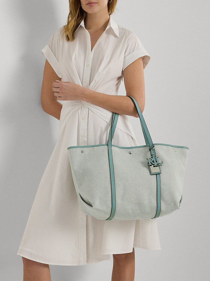 Ralph Lauren Canvas & Leather Large Emerie Tote