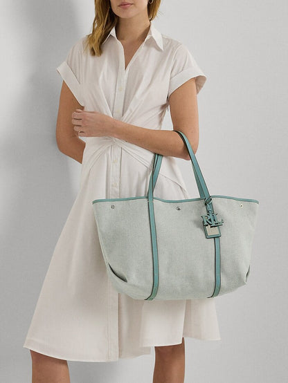 Ralph Lauren Canvas & Leather Large Emerie Tote
