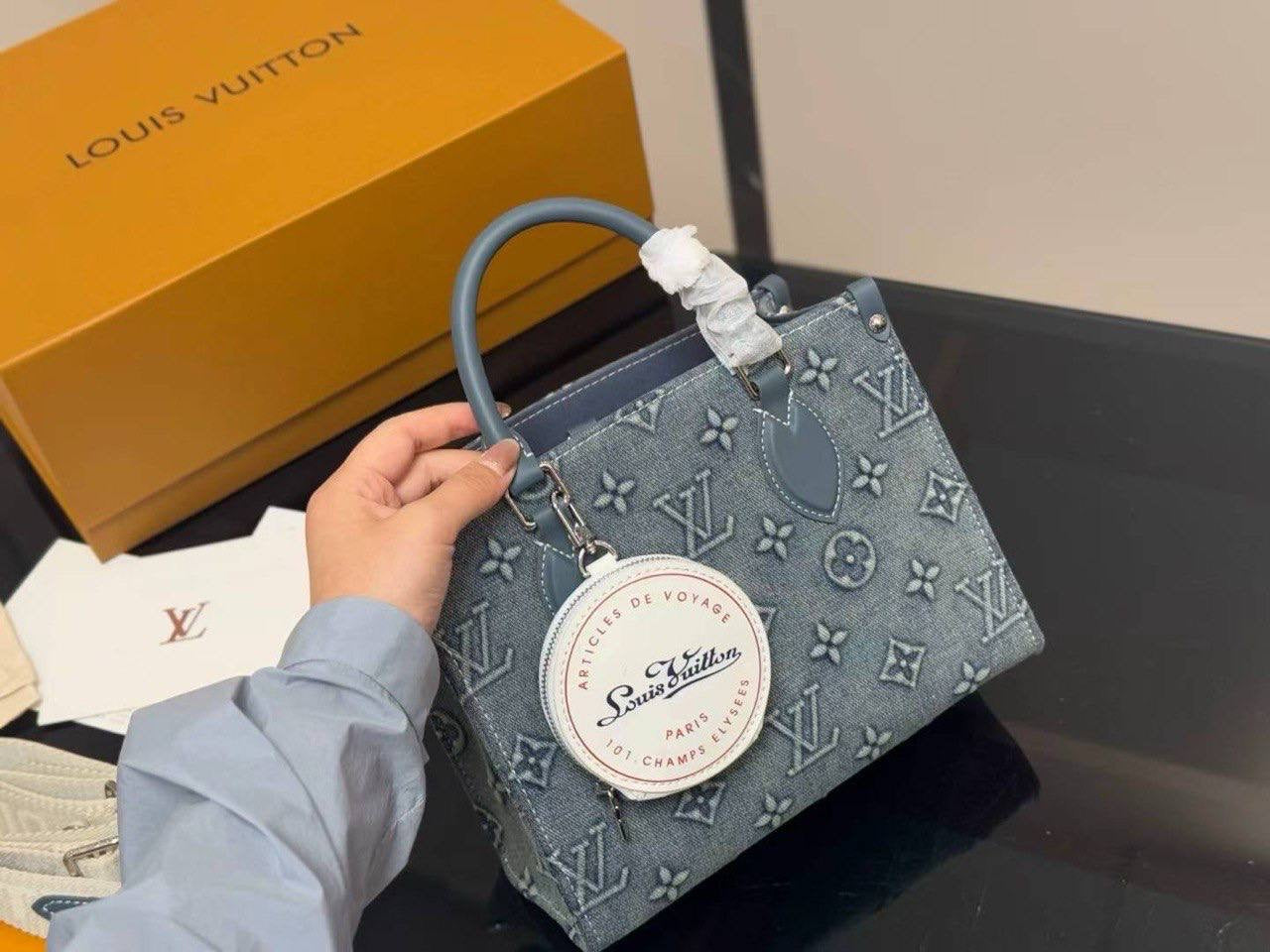 Louis Vuitton OnTheGo PM denim handbag