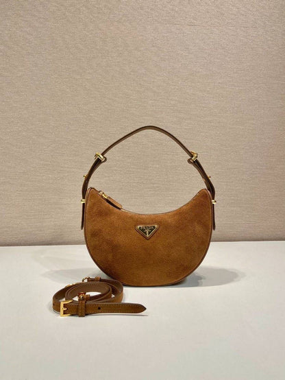 Prada Arqué Suede Shoulder Bag