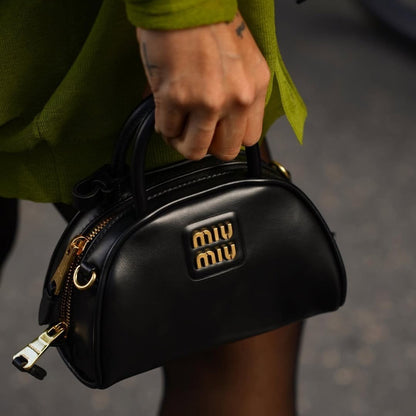 Miu Miu Beau Small Leather Bowling Bag