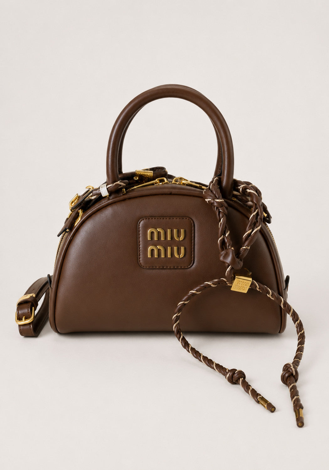 Miu Miu Beau Small Leather Bowling Bag