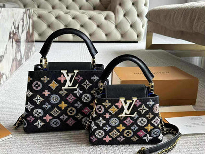 Louis Vuitton Capucines Mini Denim Embroidered Bag
