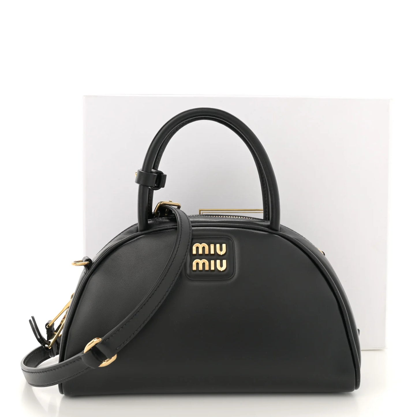 Miu Miu Beau Small Leather Bowling Bag