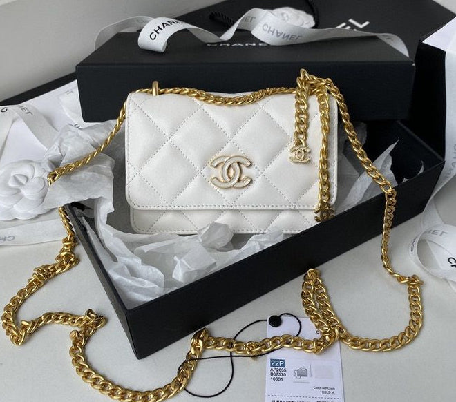 Chanel Lambskin Quilted Mini CC Crystal Logo Chain Flap bag