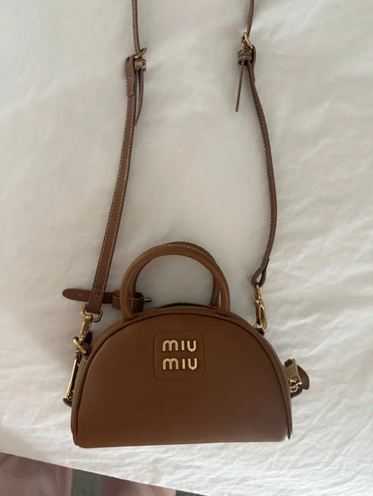 Miu Miu Beau Small Leather Bowling Bag