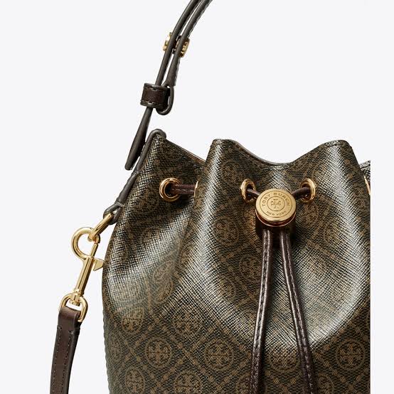 Tory Burch T Monogram Coated Canvas Mini Bucket Bag