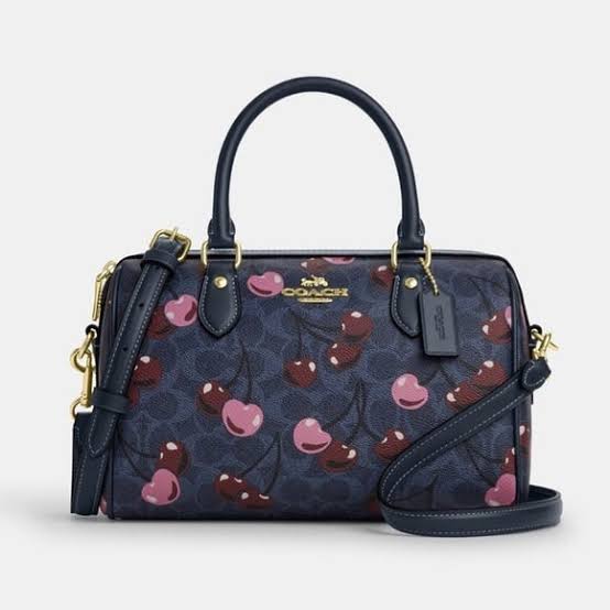 Coach Rowan Satchel Bag with Cherry Print.