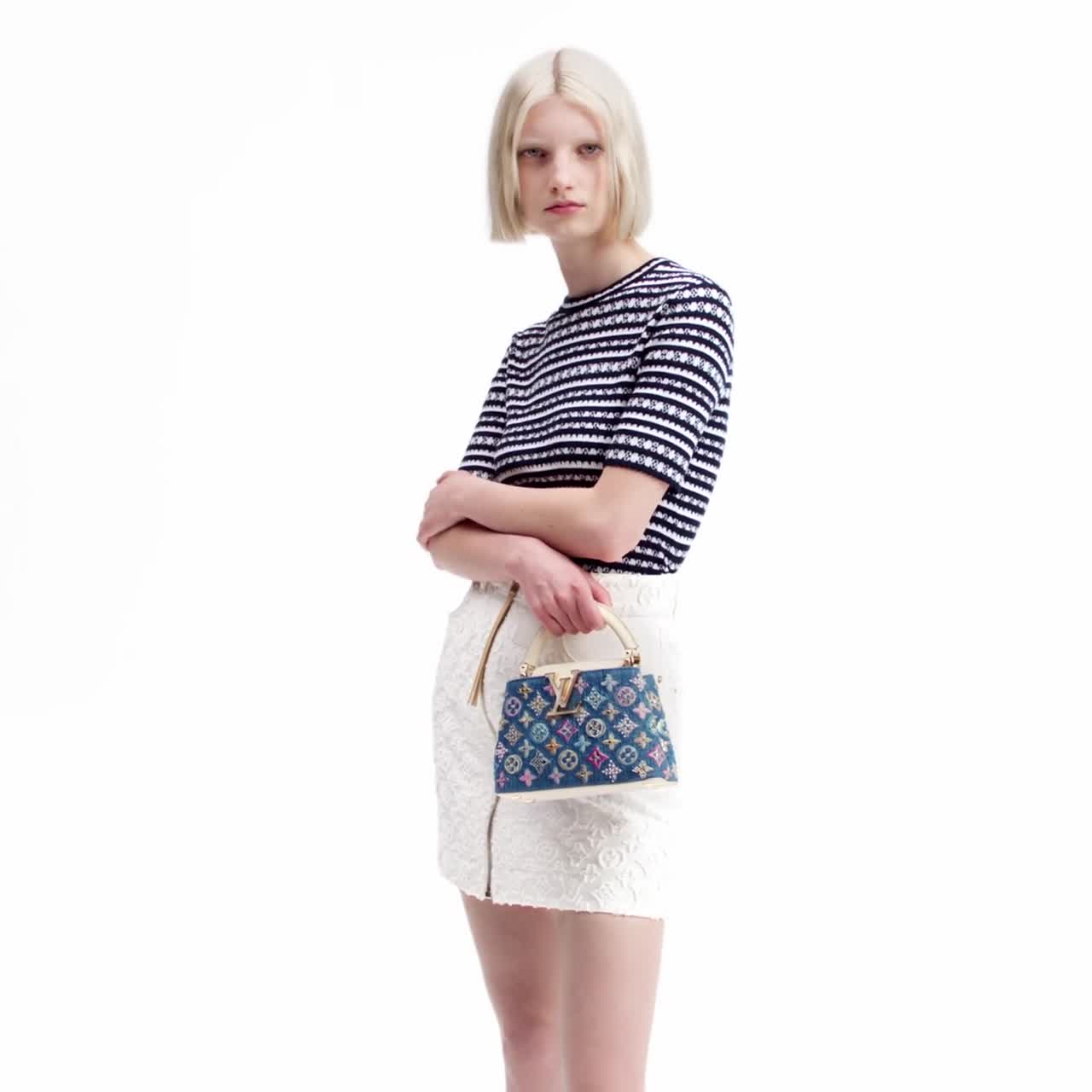 Louis Vuitton Capucines Mini Denim Embroidered Bag