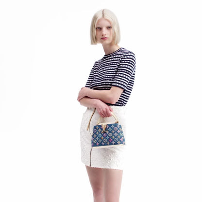 Louis Vuitton Capucines Mini Denim Embroidered Bag