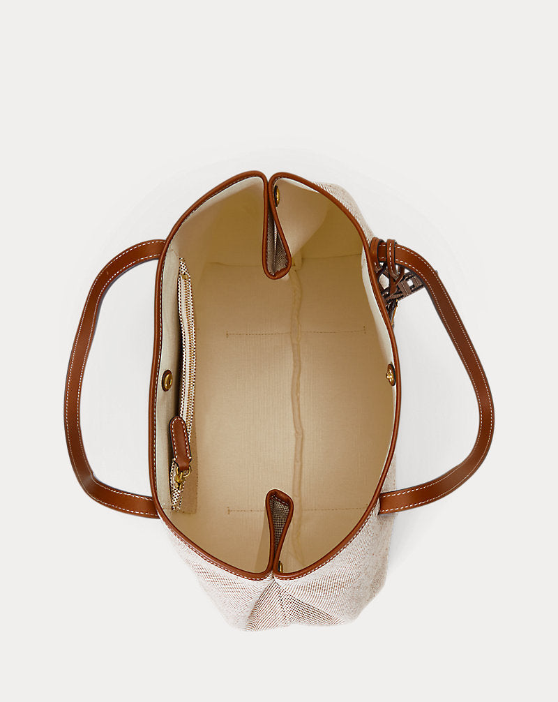 Ralph Lauren Canvas & Leather Large Emerie Tote