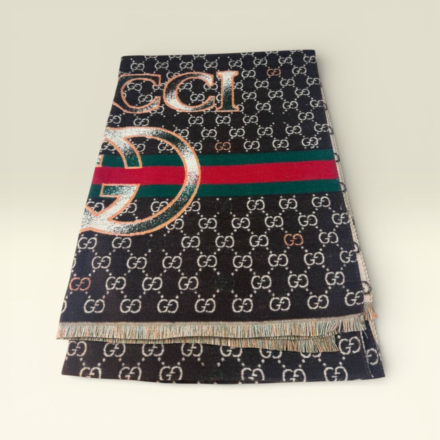 Gucci Web Stripe & GG Monogram Scarf