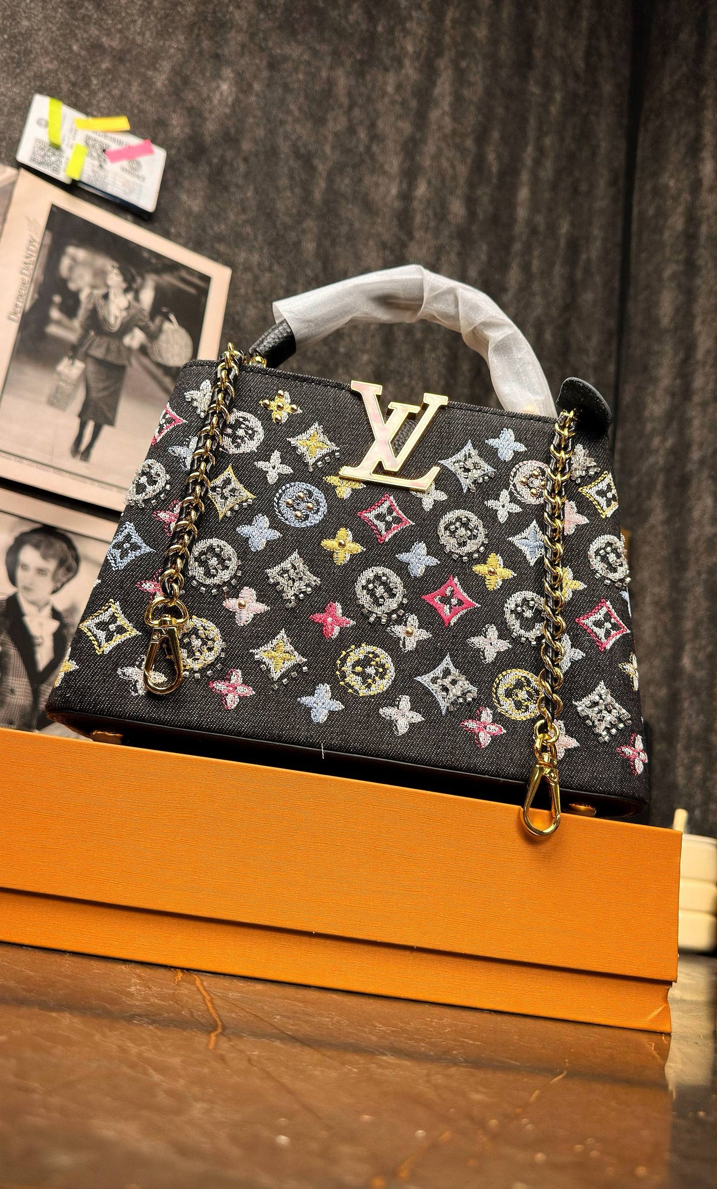 Louis Vuitton Capucines Mini Denim Embroidered Bag