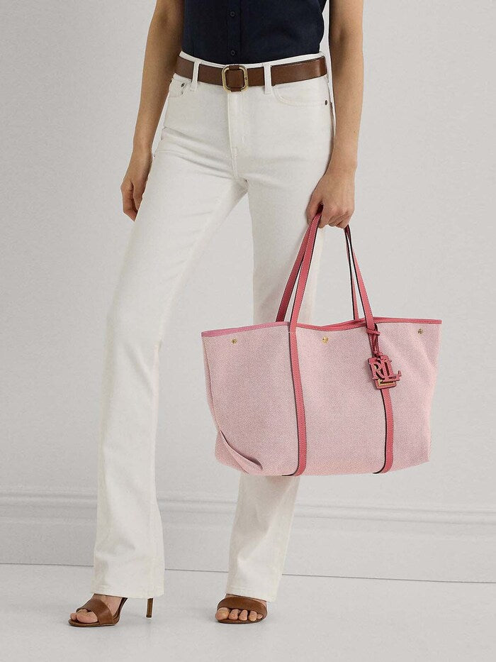 Ralph Lauren Canvas & Leather Large Emerie Tote