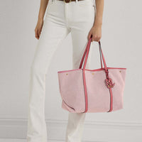 Ralph Lauren Canvas & Leather Large Emerie Tote