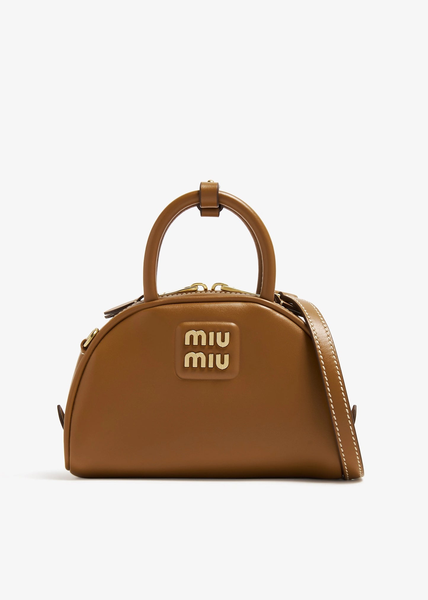 Miu Miu Beau Small Leather Bowling Bag