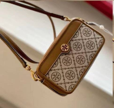 Tory Burch T Monogram Jacquard Double-Zip Mini Bag