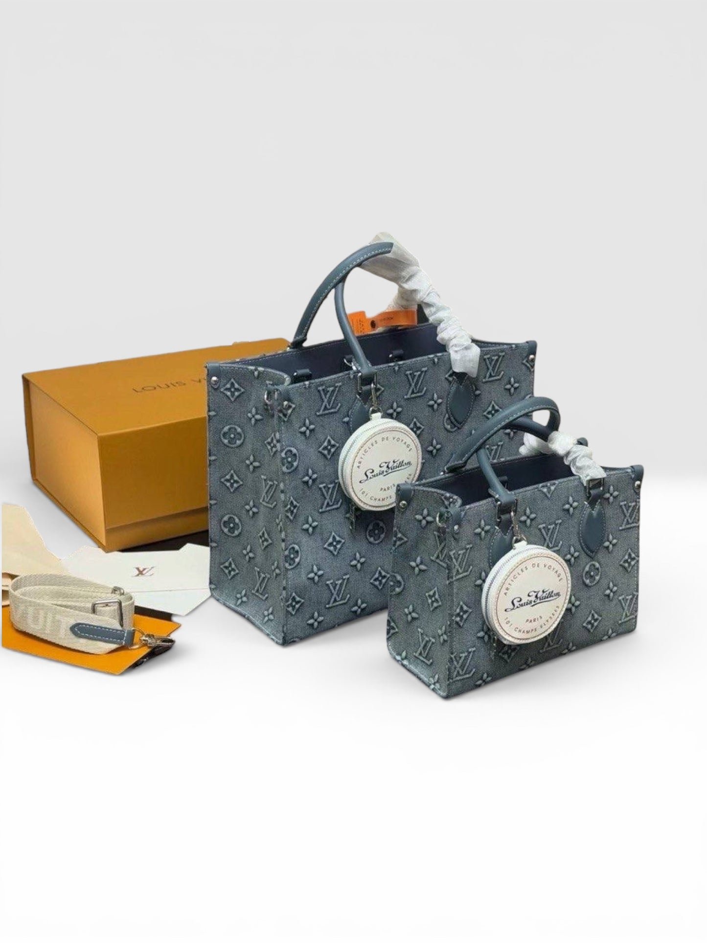 Louis Vuitton OnTheGo PM denim handbag
