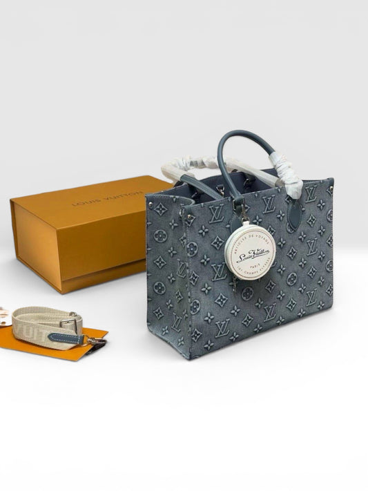 Louis Vuitton OnTheGo PM denim handbag