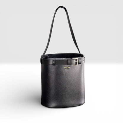 PRADA BUCKLE LEATHER BAG WITH BELT