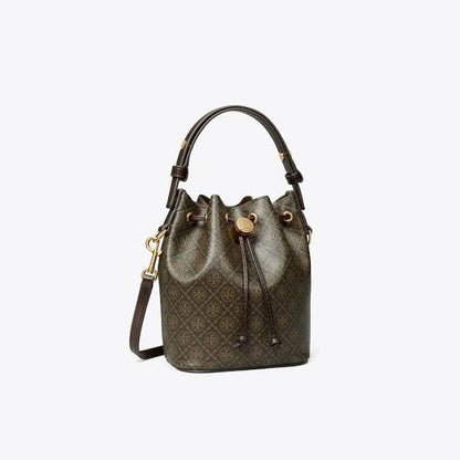 Tory Burch T Monogram Coated Canvas Mini Bucket Bag