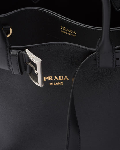 PRADA BUCKLE LEATHER BAG WITH BELT