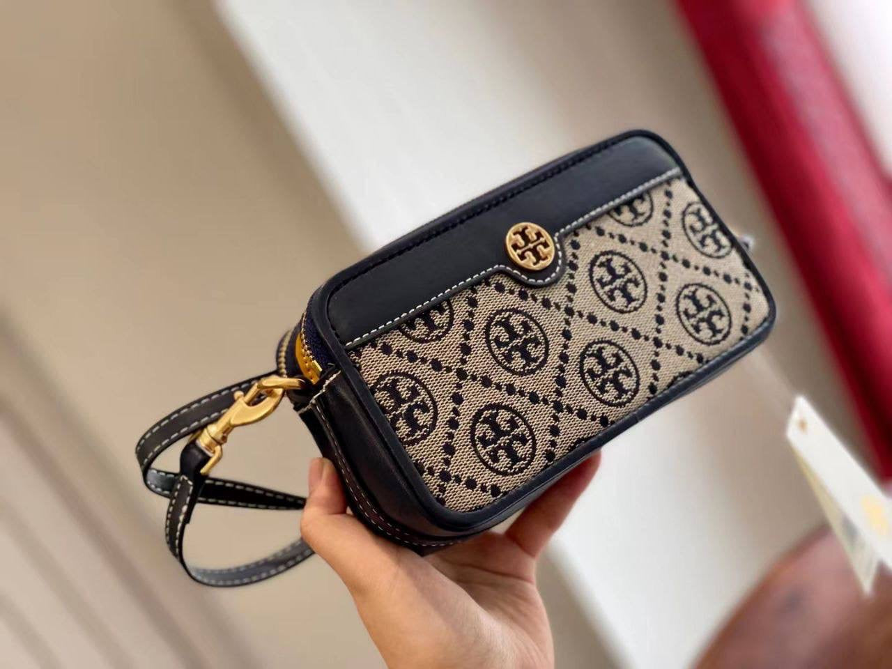 Tory Burch T Monogram Jacquard Double-Zip Mini Bag