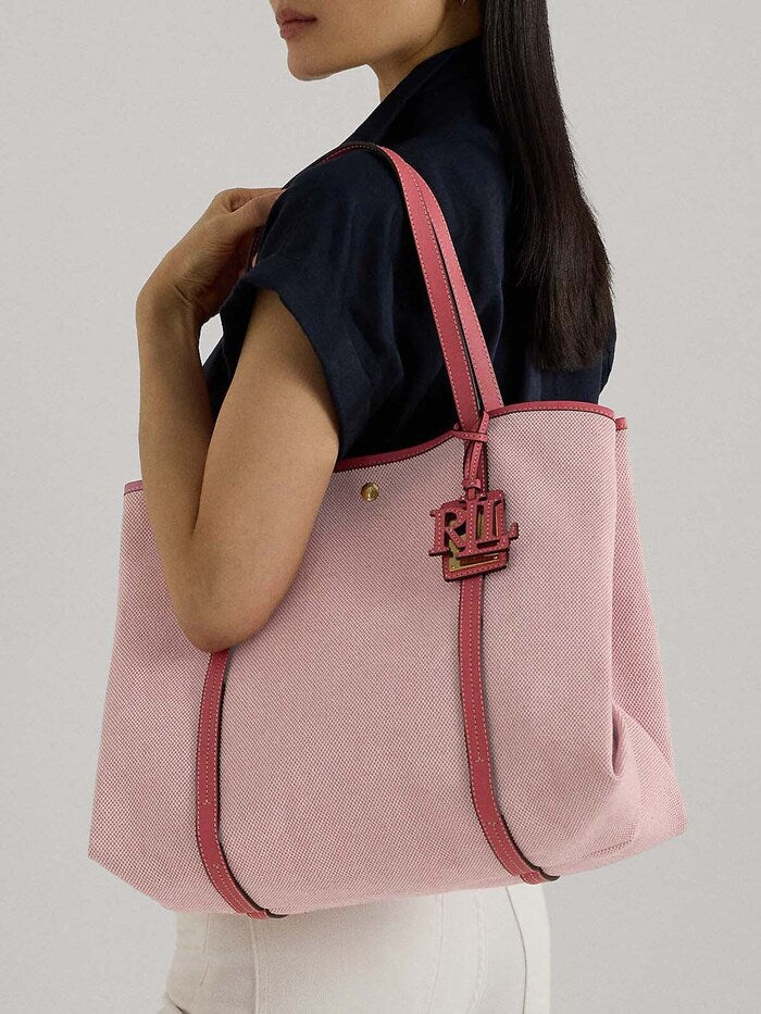 Ralph Lauren Canvas & Leather Large Emerie Tote
